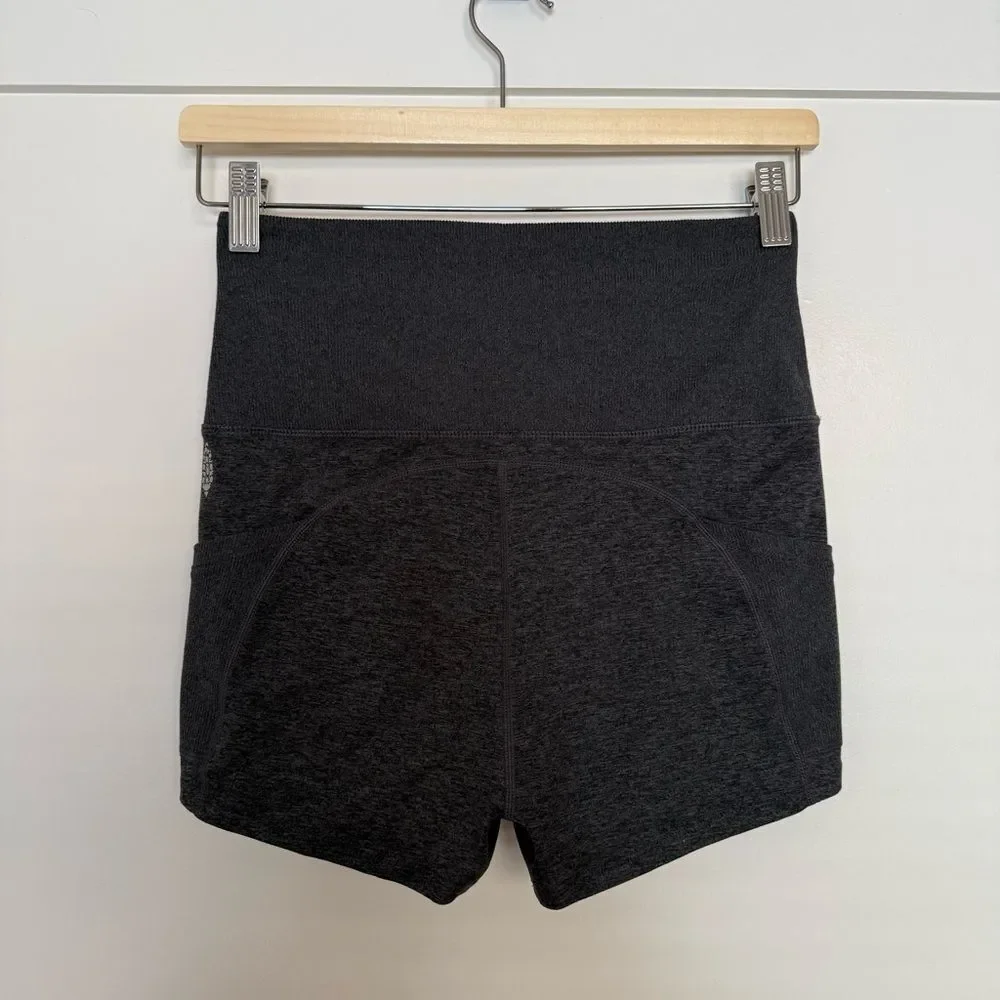 FP Movement Athletic Shorts 2'' Womens Sz M Gray High Rise Pockets Stretch Logo